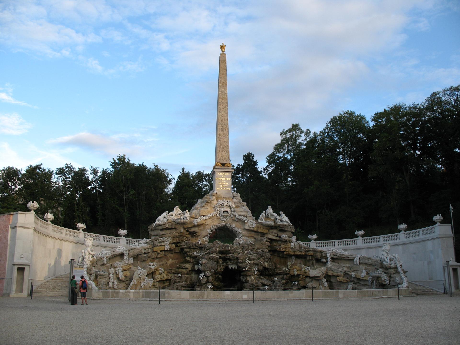 The obelisk with the made-up symbols