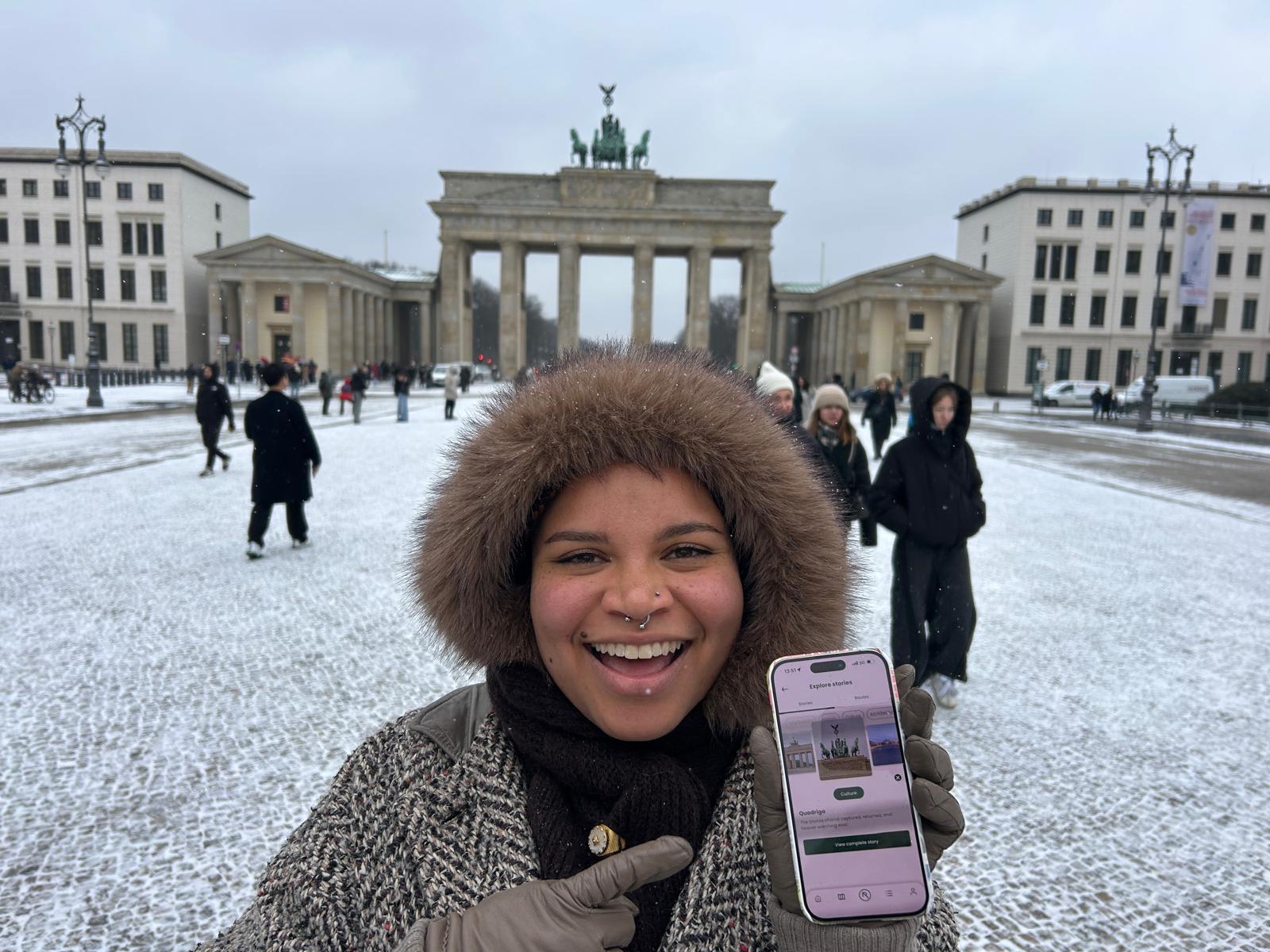 Content creator in a European city