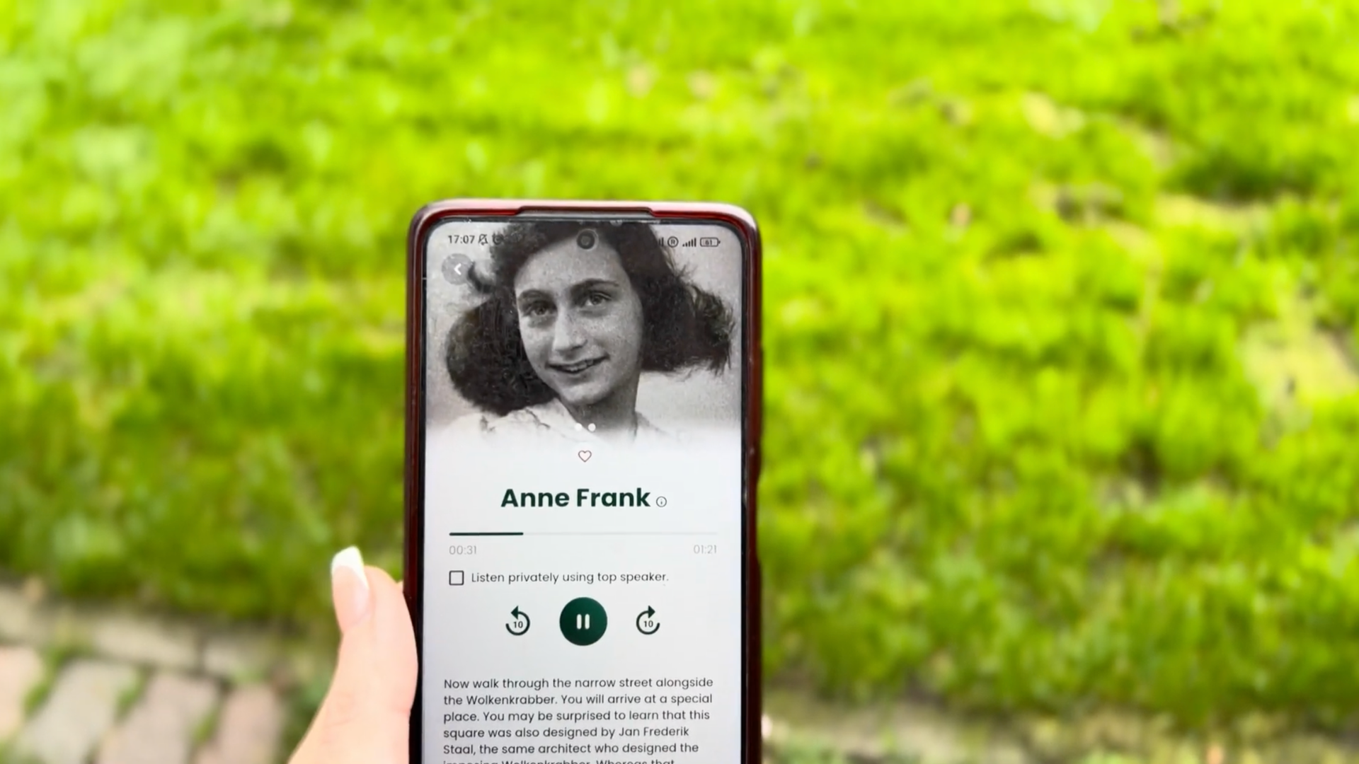 Museum visitors stepping outside